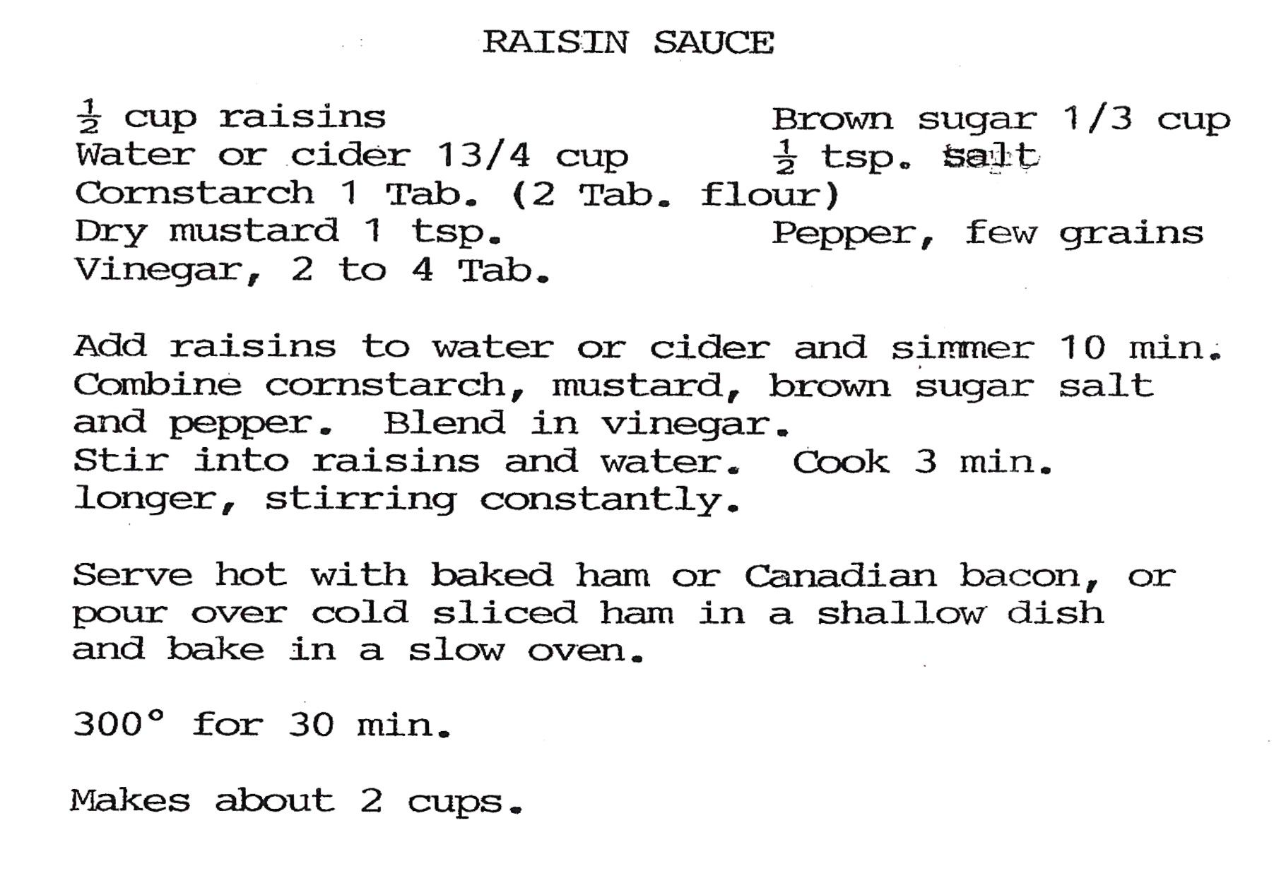 Raisin Sauce Image